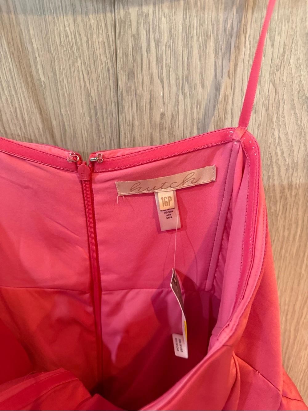 NWT Hutch Anthropologie Sabrina Strapless High-Low Pleated Pink Satin Gown 16P - Picture 11 of 15